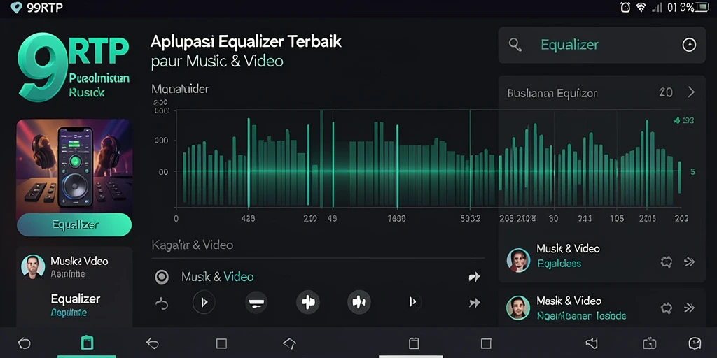 Tampilan antarmuka sederhana dari aplikasi Equalizer 99RTP.