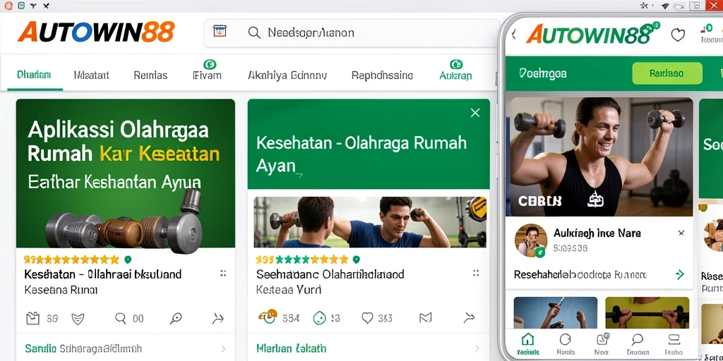 Antarmuka aplikasi AUTOWIN88 untuk olahraga rumah yang interaktif.