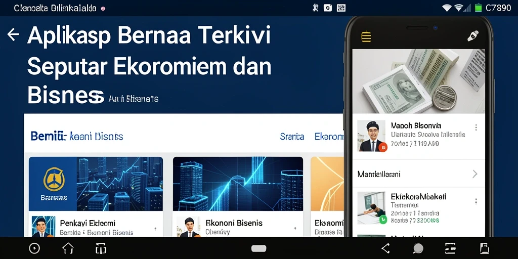 Tampilan antarmuka aplikasi C7890 yang informatif untuk berita bisnis.