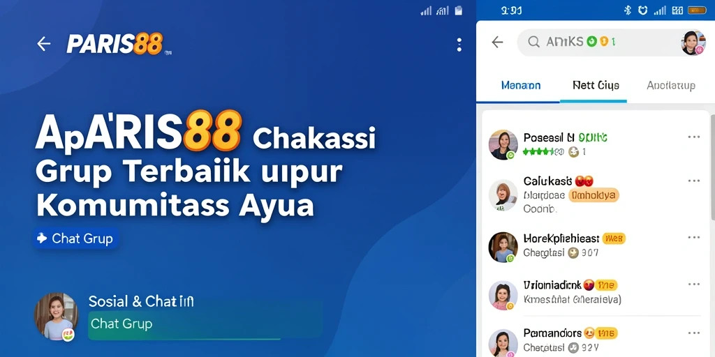 Antarmuka utama PARIS88 menampilkan fitur Chat Grup yang menarik dan mudah digunakan.