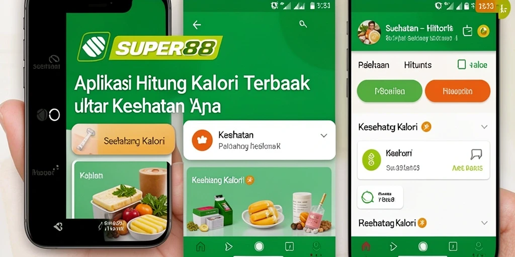 Antarmuka pengguna SUPER88 untuk menghitung kalori dengan mudah.