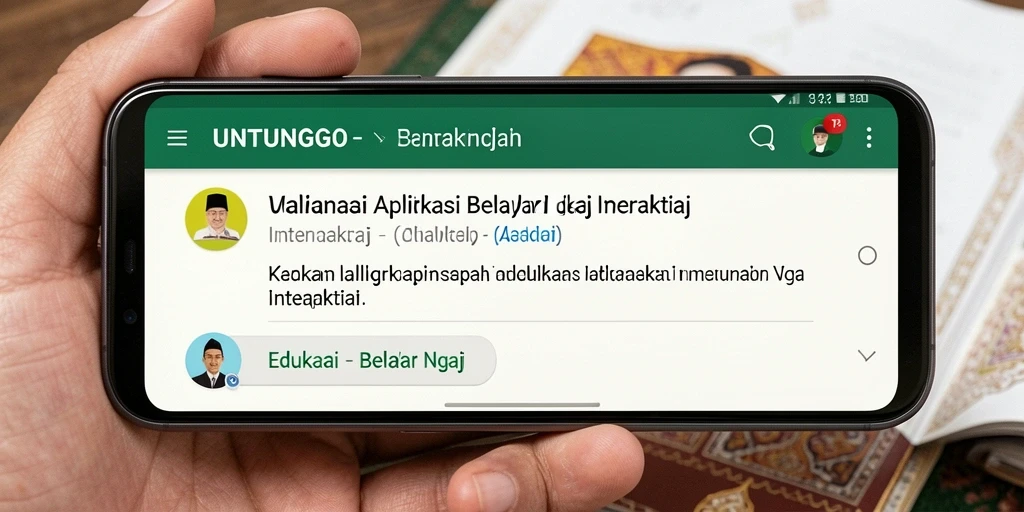 Antarmuka UNTUNGGO yang menarik dan ramah pengguna untuk belajar Ngaji.